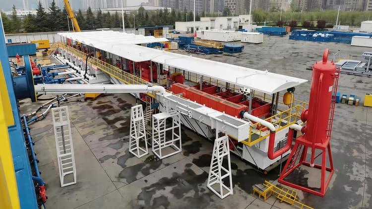 the mud return trough of the mud system adopts an extended design